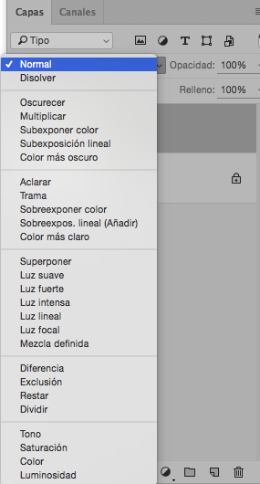 modo de fusion de capa photoshop